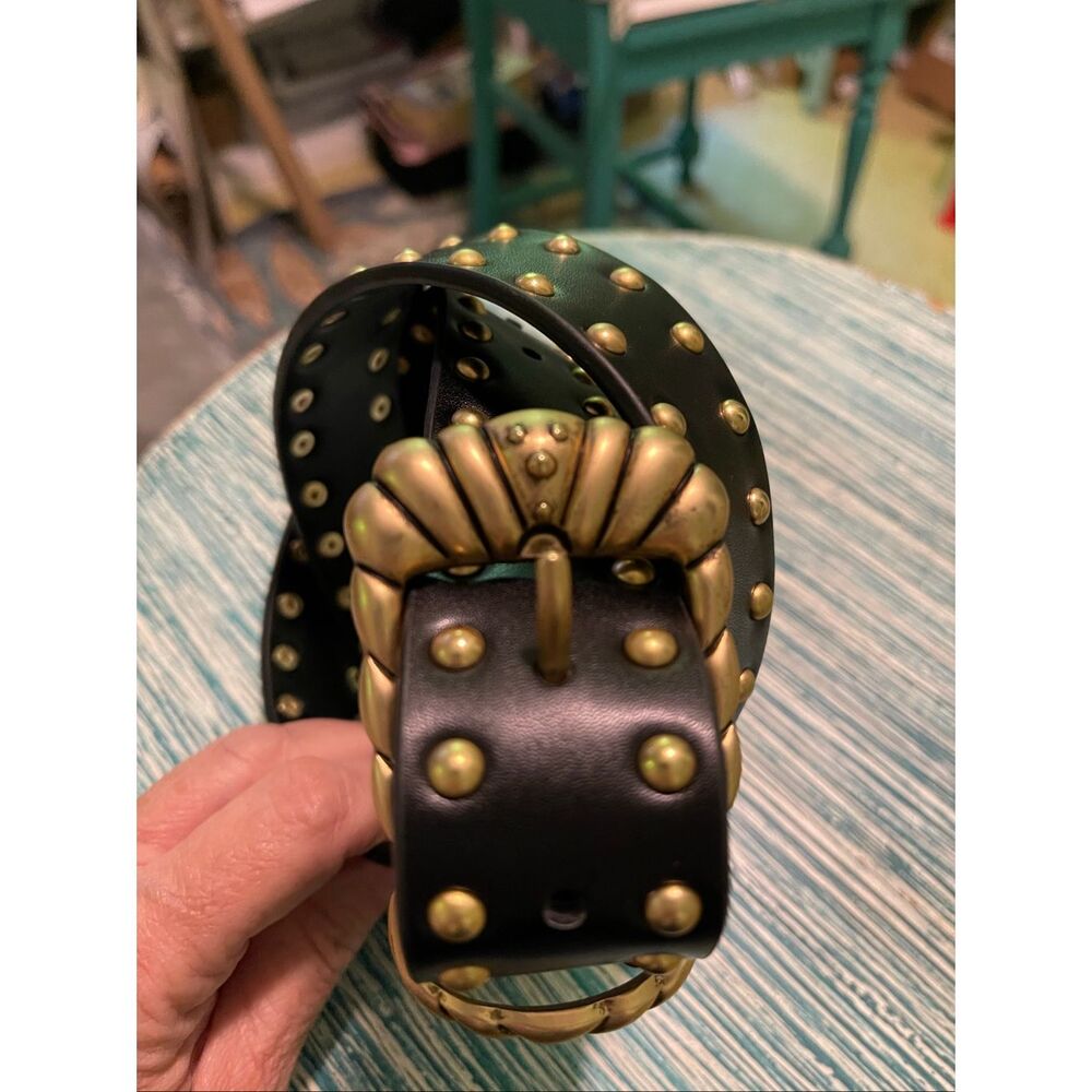 Good American Vegan Wide Studded Belt size S/M - Picture 9 of 10